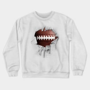 Shredded, Ripped and Torn Football Crewneck Sweatshirt